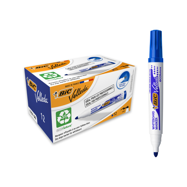 BIC Marker suchościeralny niebieski z okrągłą końcówką pudełko 12 szt.