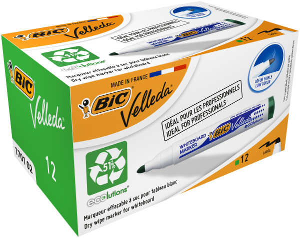 BIC Marker suchościeralny czarny z okrągłą końcówką pudełko 12 szt.
