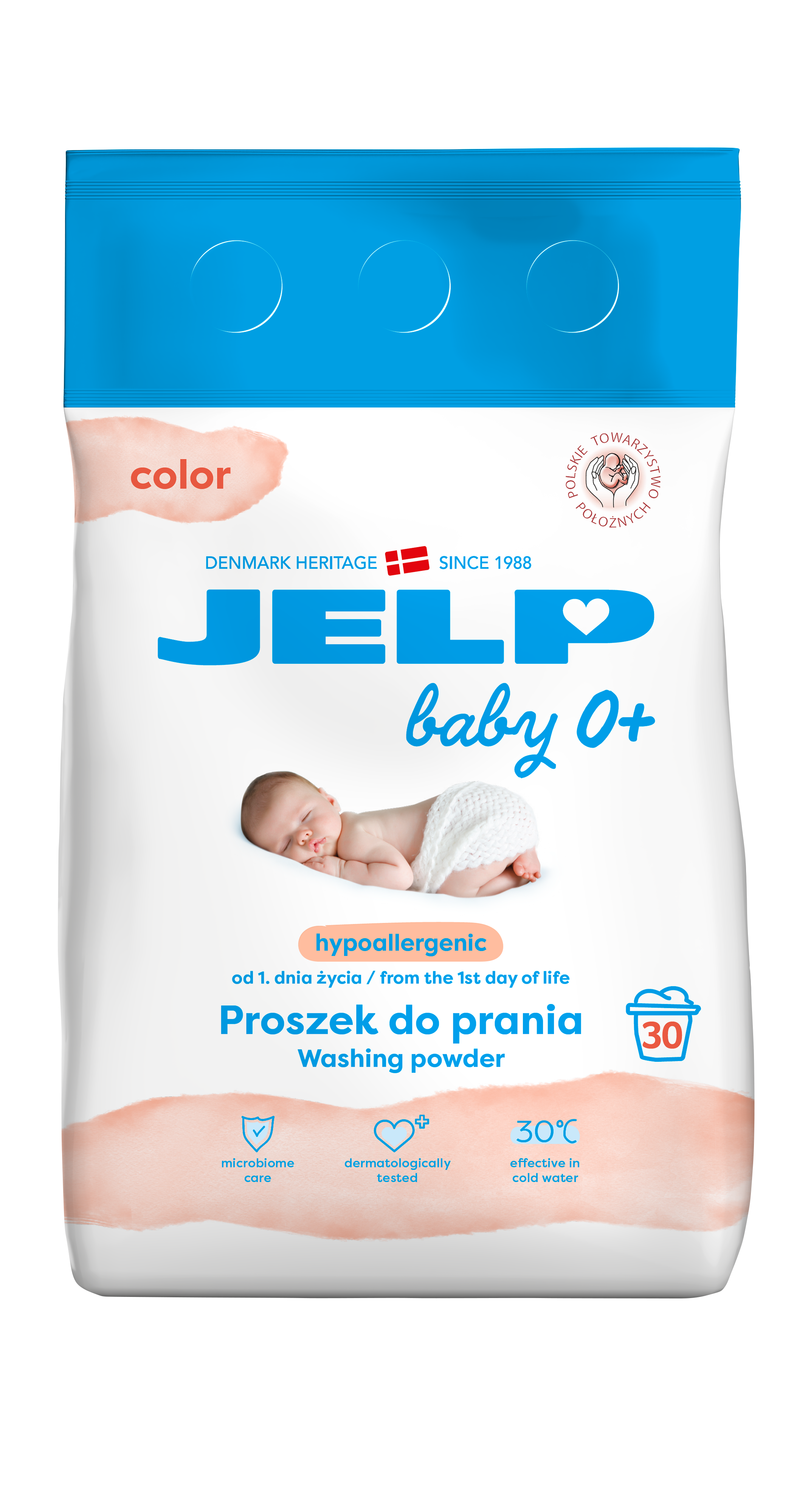 JELP 0+ Hipoalergiczny proszek do prania tkanin kolorowych 30 prań