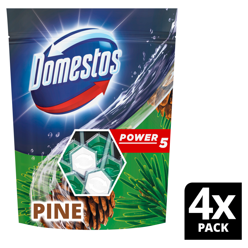 DOMESTOS Power 5 Kostka toaletowa Pine 4x55g frisco.pl