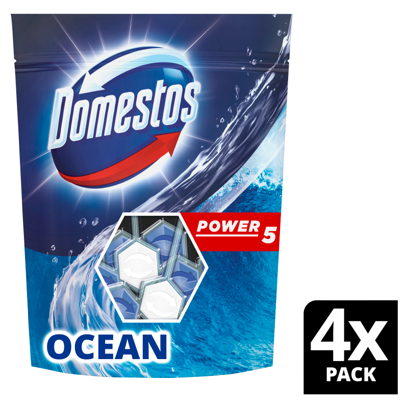 DOMESTOS Power 5 Kostka toaletowa Ocean 4x55g frisco.pl
