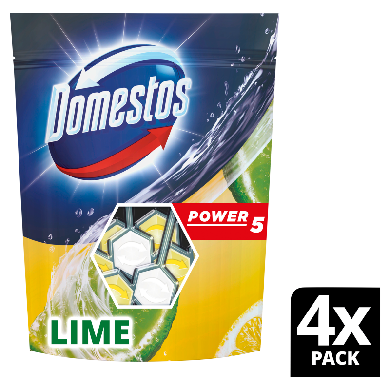 DOMESTOS Power 5 Kostka toaletowa Lime 4x55g frisco.pl
