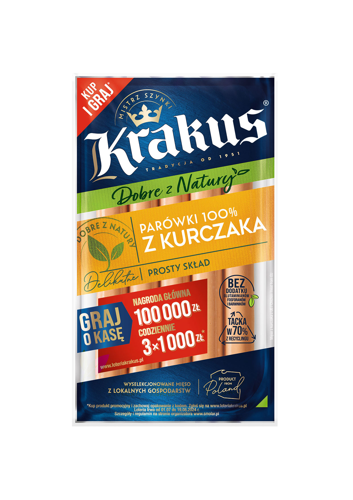 KRAKUS. Parówki 100% z kurczaka