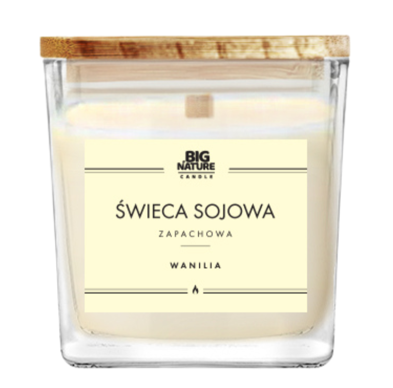 BIG NATURE Świeca sojowa o zapachu WANILIA