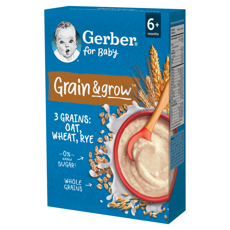 GERBER GRAIN&GROW Kaszka owsiano-pszenno-żytnia mleczna po 6 miesiącu