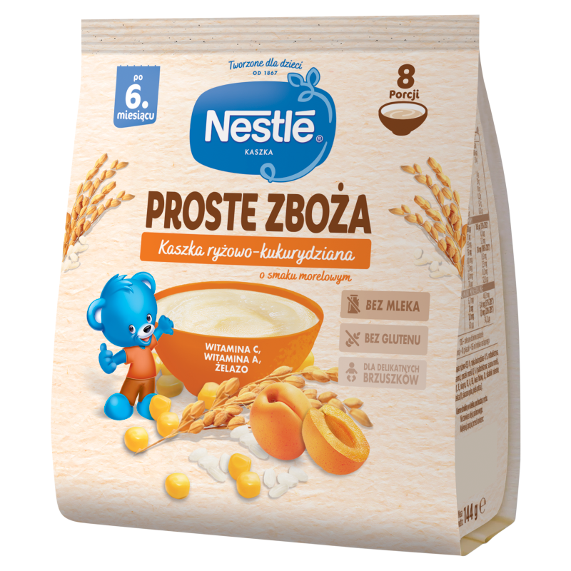 NESTLE Proste Zboża Kaszka ryżowo-kukurydziana o smaku morelowym po 6 miesiącu
