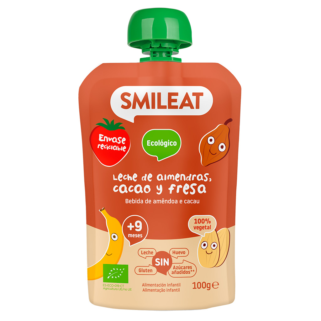 SMILEAT Mus z ekologicznymi migdałami kakao i truskawkami po 9 miesiącu BIO