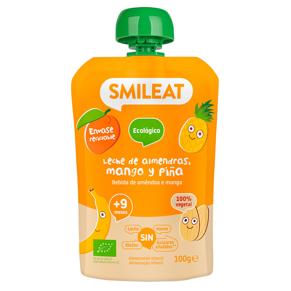 SMILEAT Mus z ekologicznymi migdałami mango i ananasem po 9 miesiącu BIO