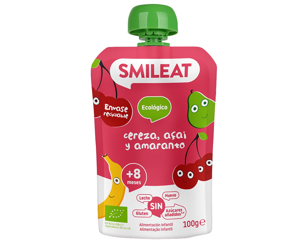 SMILEAT Mus z ekologicznymi wiśniami acai i amarantem po 8 miesiącu BIO