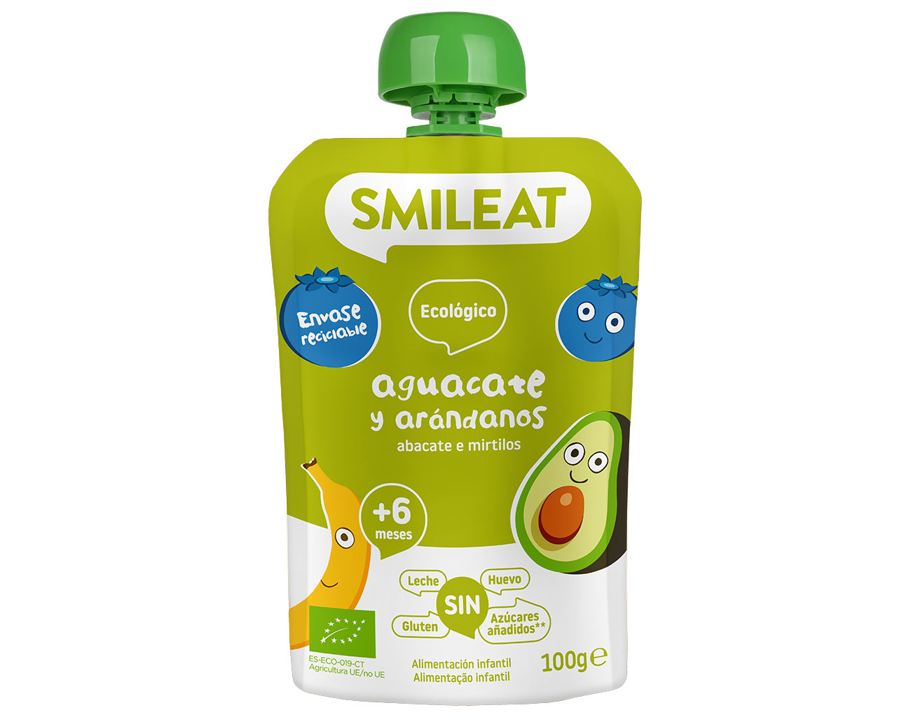 SMILEAT Mus z ekologicznymi jagodami i awokado po 6 miesiącu BIO