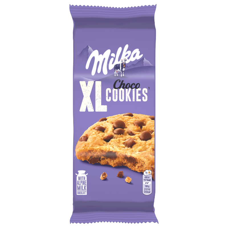 MILKA XL Cookies Ciastka z dużymi kawałkami czekolady frisco.pl