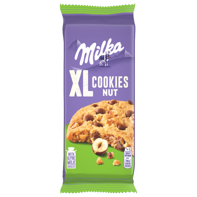 MILKA XL Cookies Ciastka z dużymi kawałkami czekolady i orzechów frisco.pl