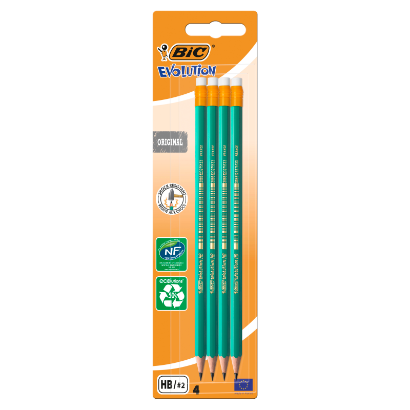 BIC Ołówek z gumką blister 4 szt.