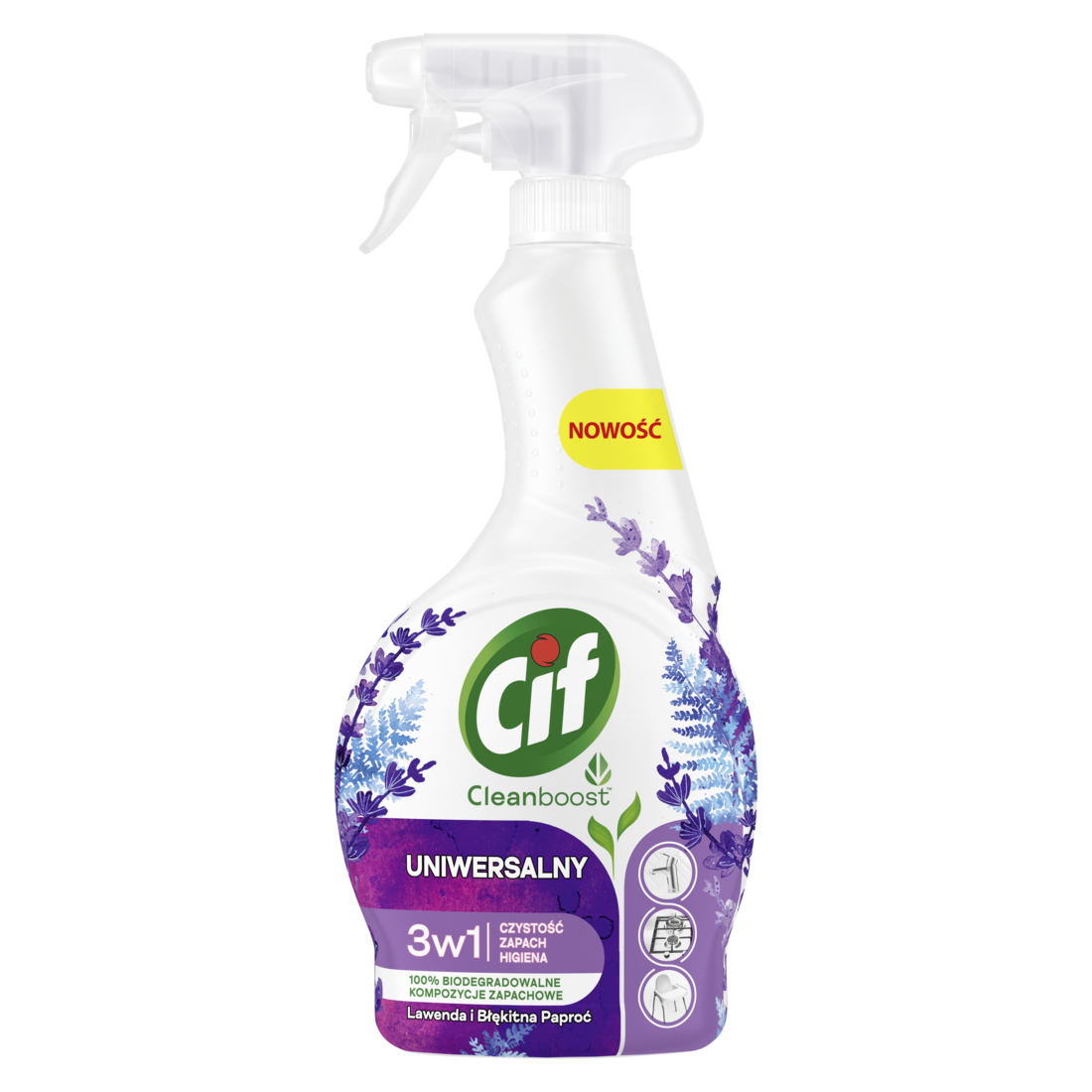 CIF Cleanboost Płyn do czyszczenia uniwersalny 3w1 Lawenda - spray