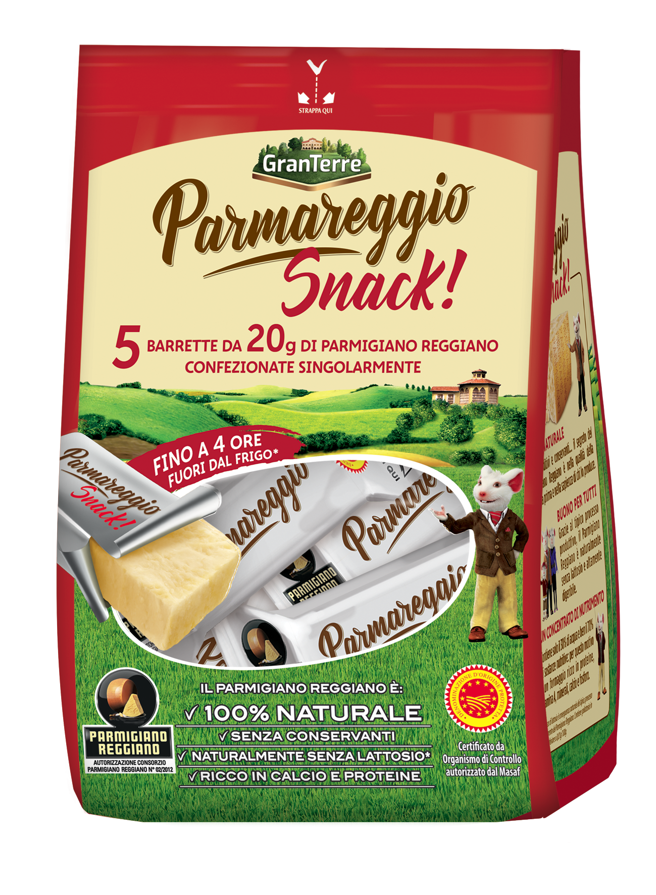 PARMAREGGIO Snack - Przekąska serowa z parmezanu 5x20g