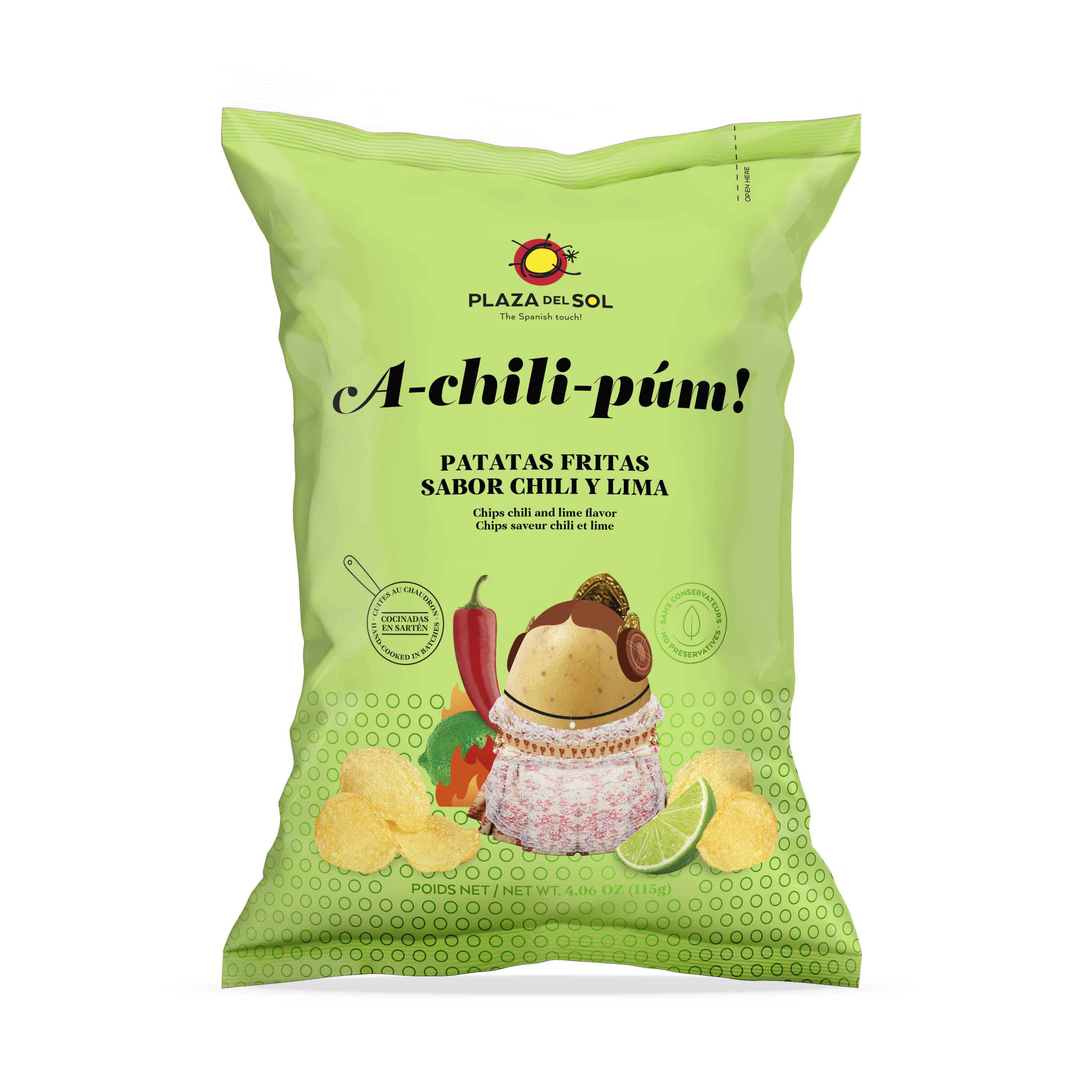 PLAZA DEL SOL Chipsy ziemniaczane o smaku chili i limonki