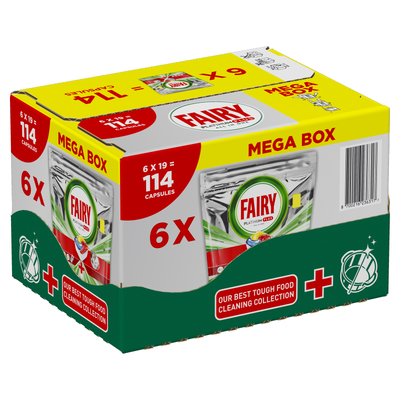 FAIRY PLATINUM Plus Tabletki do zmywarki Cytrynowe 6x19szt.