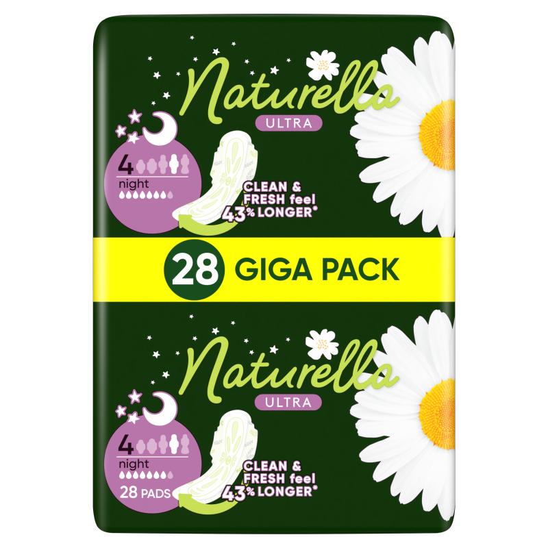 NATURELLA Podpaski ze skrzydełkami Ultra Night 28 szt.