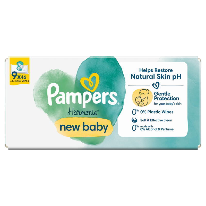 PAMPERS Harmonie Chusteczki nawilżane 9x46 szt.