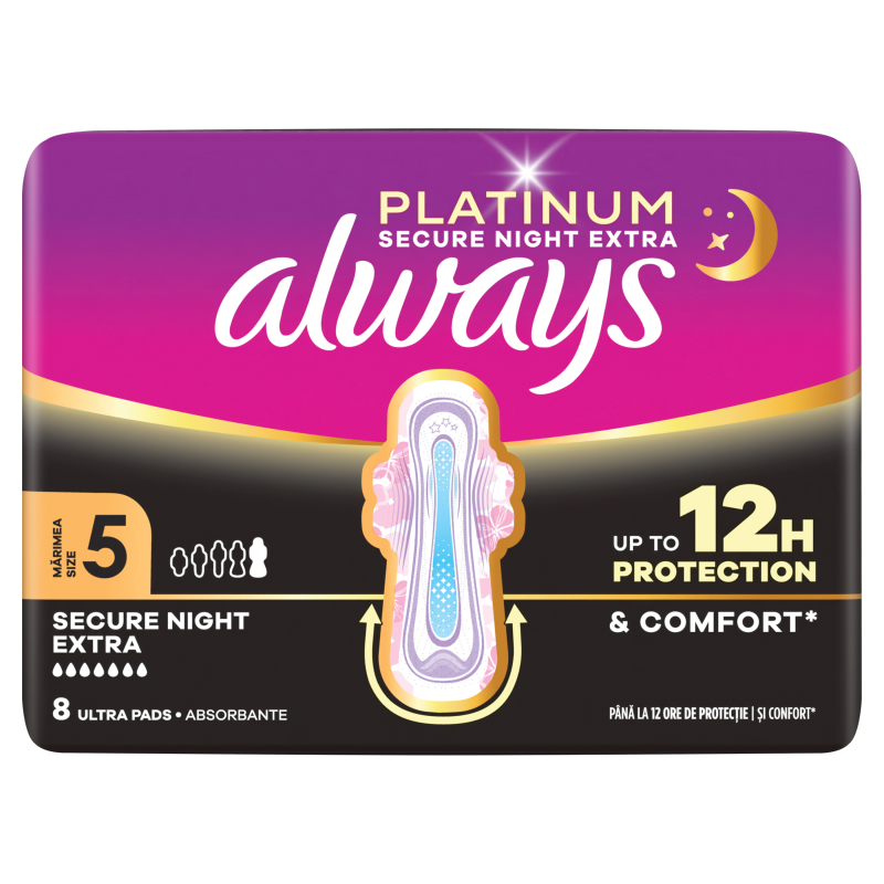 ALWAYS PLATINUM Podpaski Secure Night Extra 8 szt.