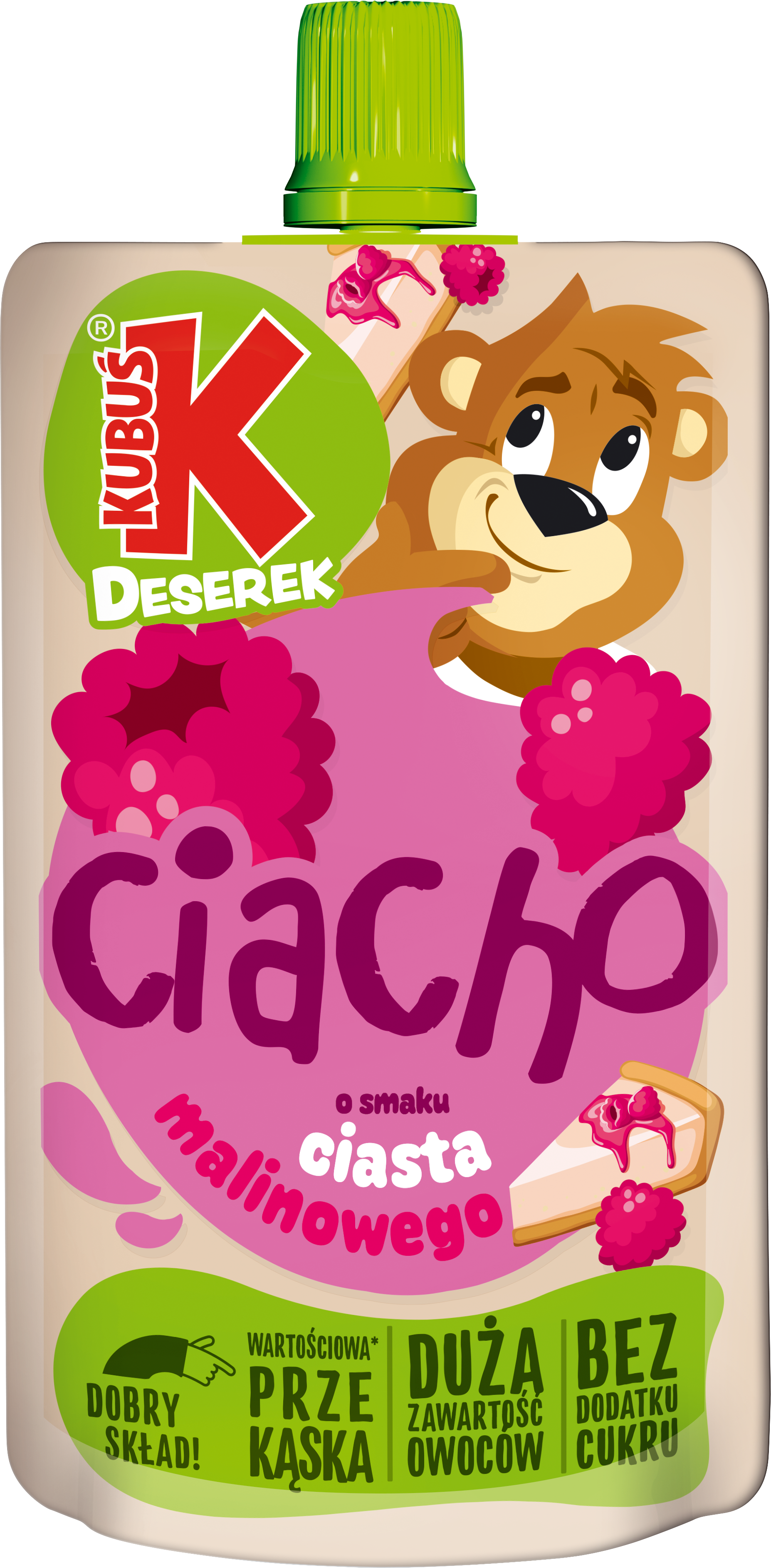 KUBUŚ Deserek ciacho o smaku ciasta malinowego