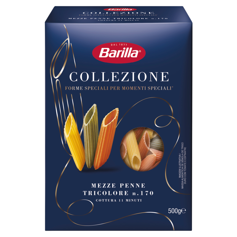 BARILLA Colezzione Makaron mezze penne tricolore (pióra trójkolorowe) frisco.pl