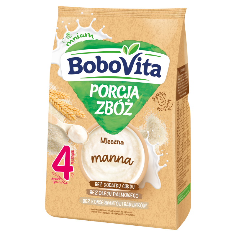 BOBOVITA Porcja Zbóż Kaszka mleczna manna - po 4 miesiącu frisco.pl