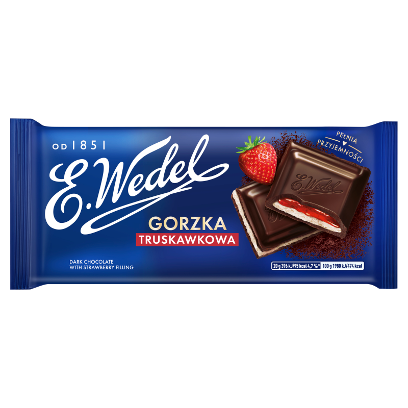 WEDEL Czekolada gorzka z nadzieniem truskawkowym frisco.pl