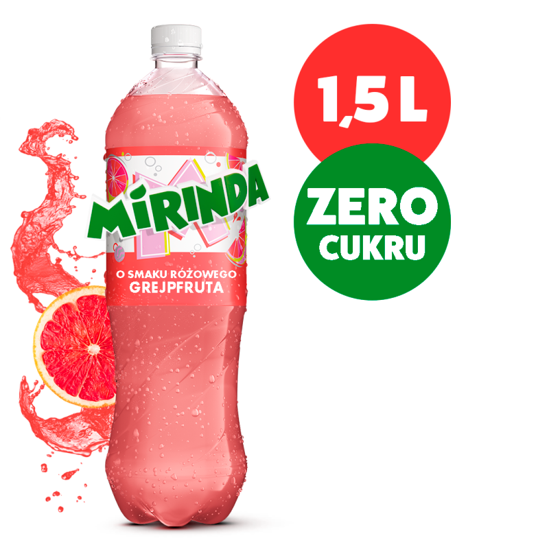 MIRINDA ZERO CUKRU Napój gazowany o smaku różowego grejpfruta