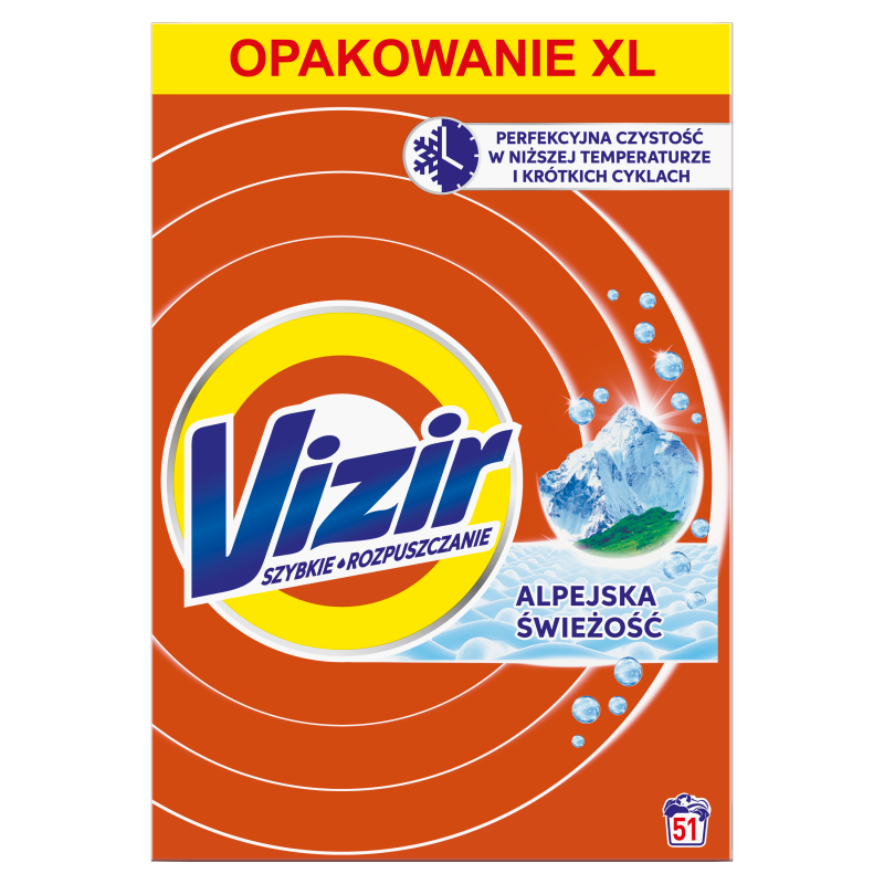 VIZIR Alpine Fresh Proszek do prania białych i jasnych tkanin 51 prań