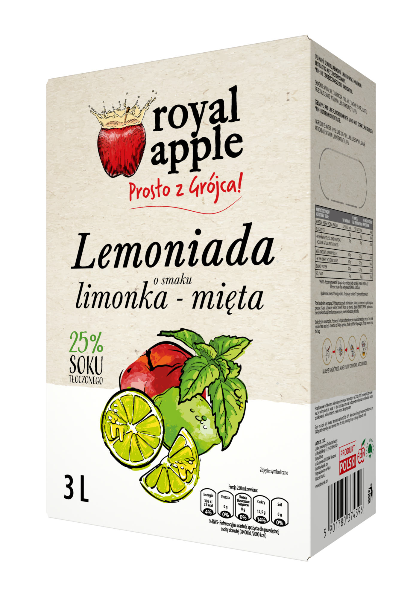 ROYAL APPLE Lemoniada limonka mięta