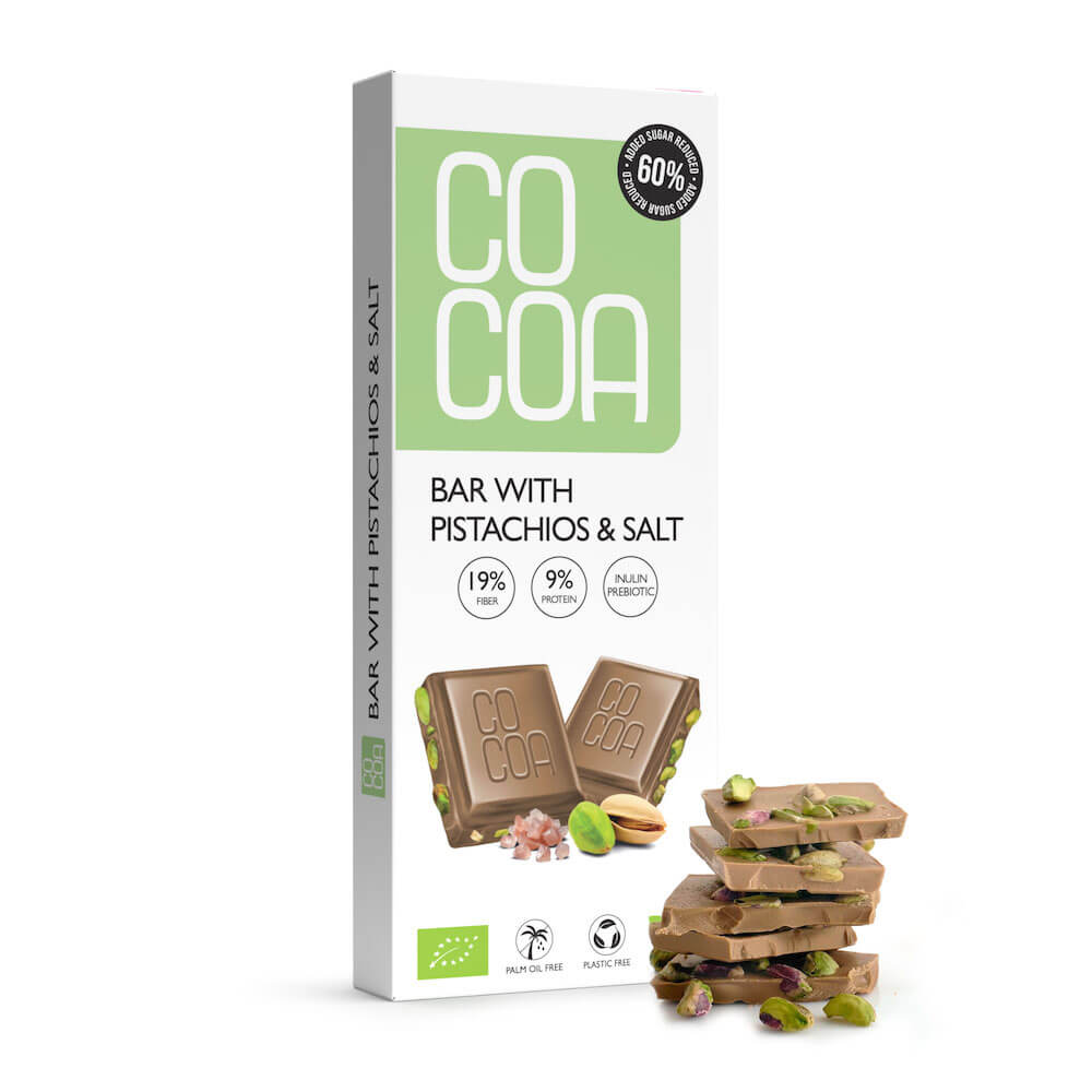 COCOA Tabliczka biała z pistacjami i solą