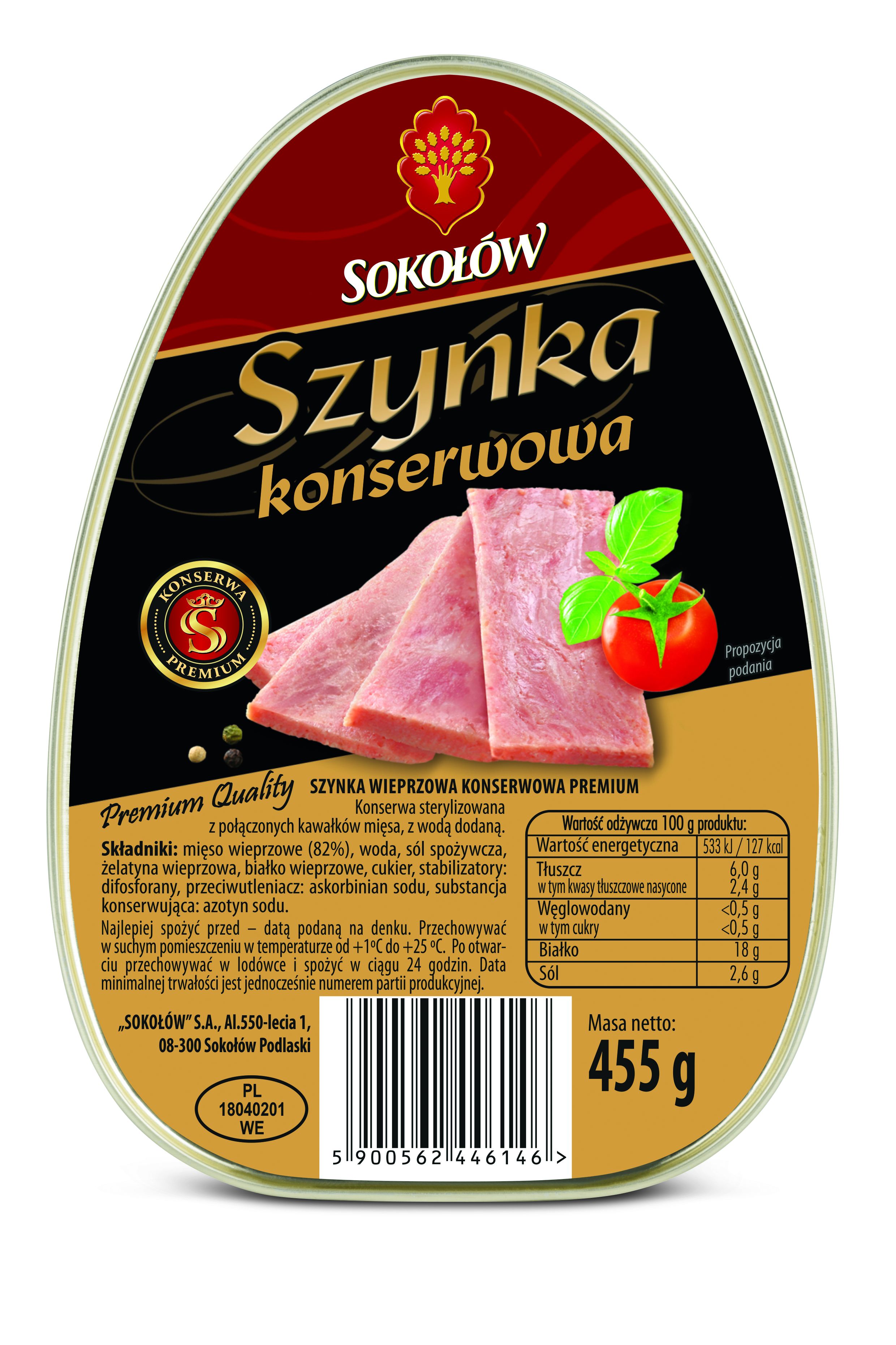 SOKOŁÓW Szynka konserwowa premium