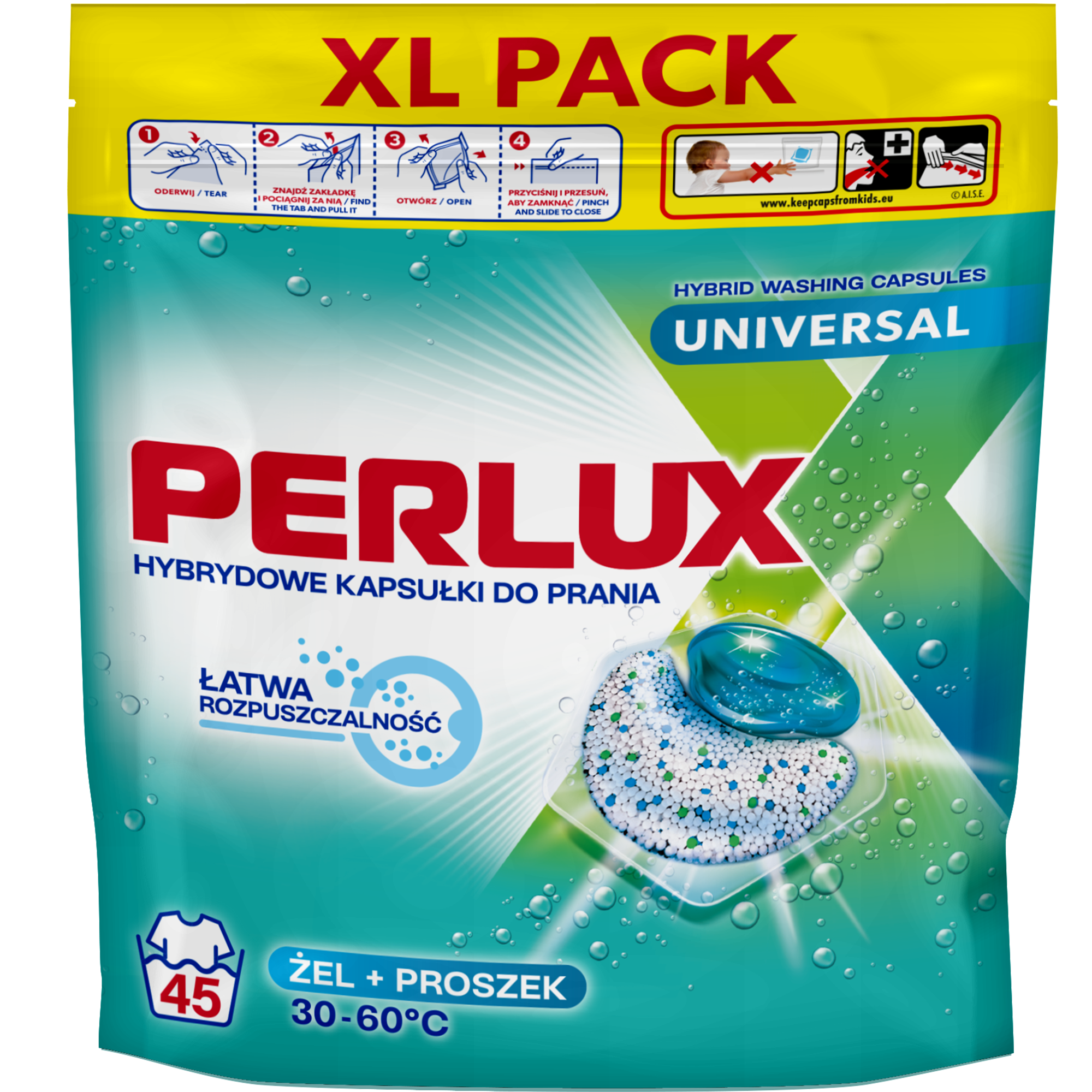 PERLUX Hybrydowe kapsułki do prania Universal 45 szt.