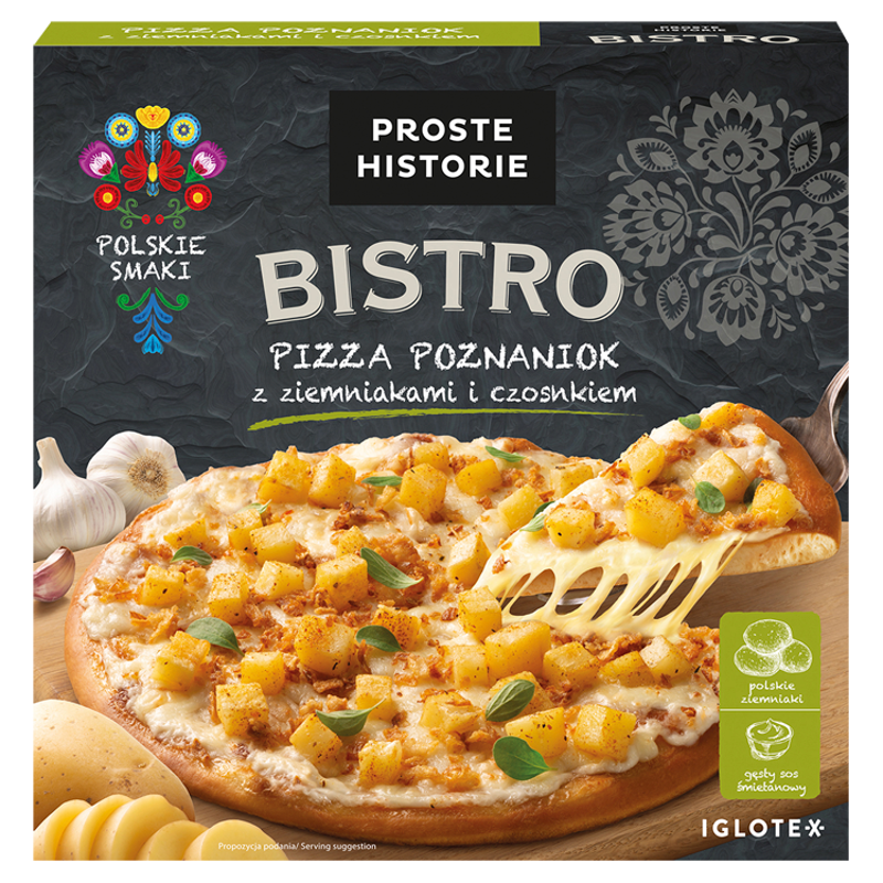 PROSTE HISTORIE BISTRO Pizza Poznaniok z ziemniakami i czosnkiem frisco.pl