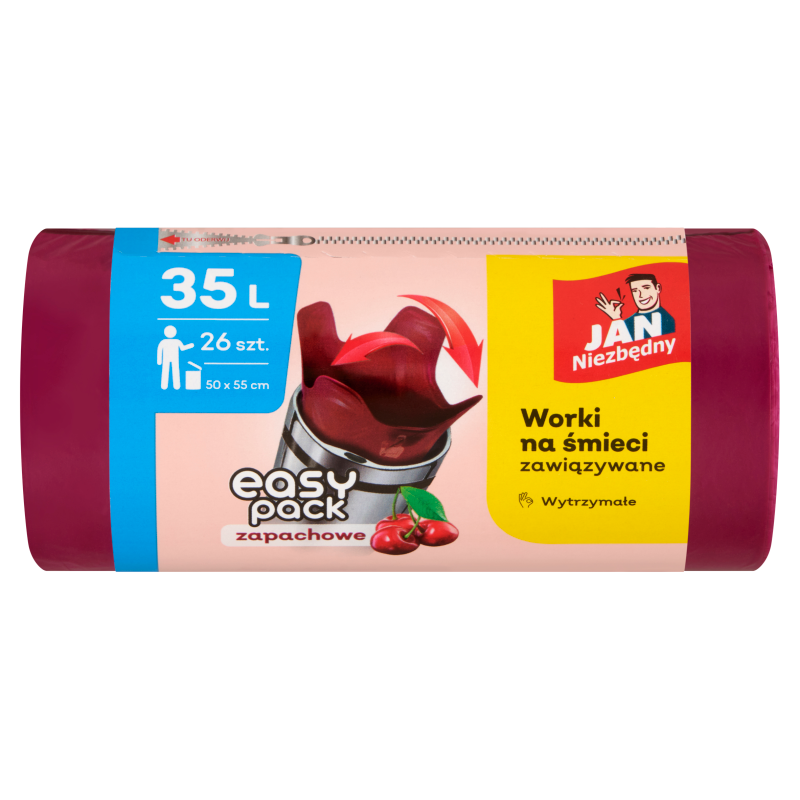 JAN NIEZBĘDNY Worki na śmieci Easy-Pack 35l o zapachu wiśniowym 26 szt.