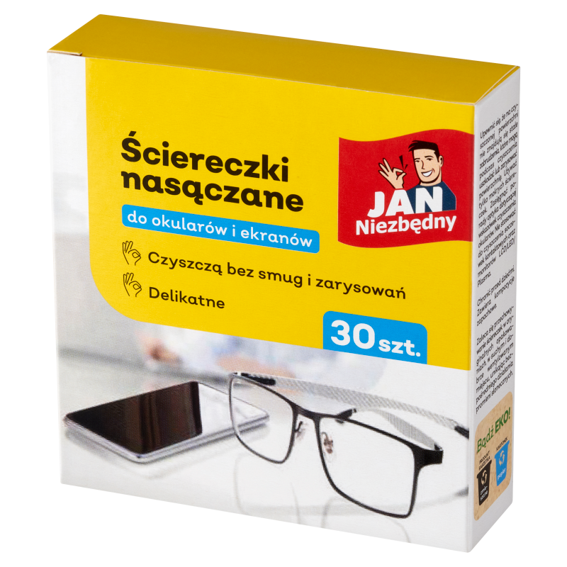 JAN NIEZBĘDNY Ściereczki nasączone do okularów 30 szt.