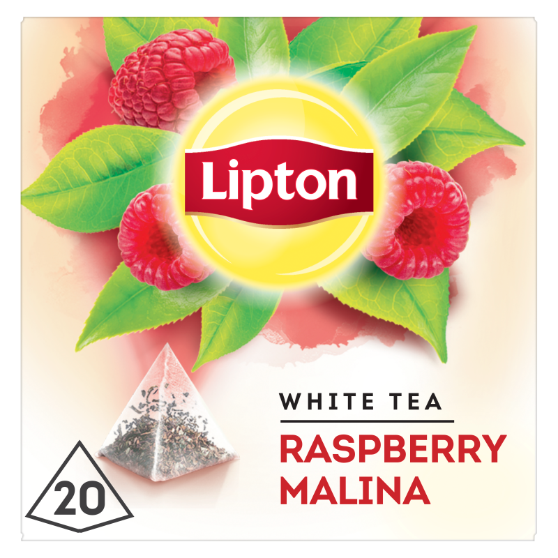 LIPTON Herbata biała aromatyzowana Malina 20 piramidek