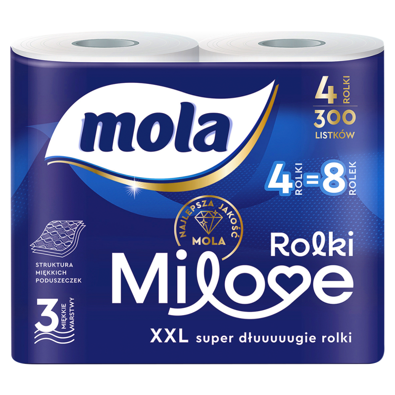 MOLA Milove Papier toaletowy 3-warstwowy 4 rolki