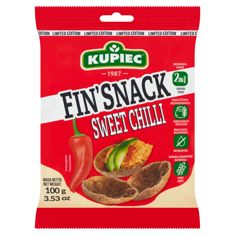 KUPIEC Fin'Snack Snacki żytnie o smaku słodkiego chilli