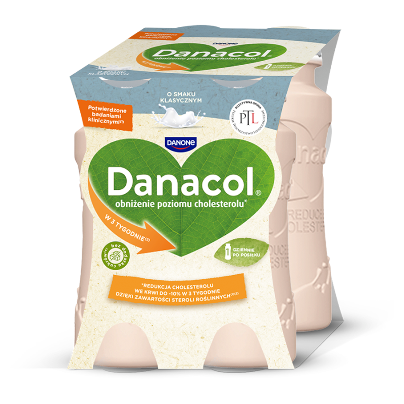 Danacol Danacol Jogurt pitny o smaku klasycznym (4 x 100 g) 400 g - Frisco.pl
