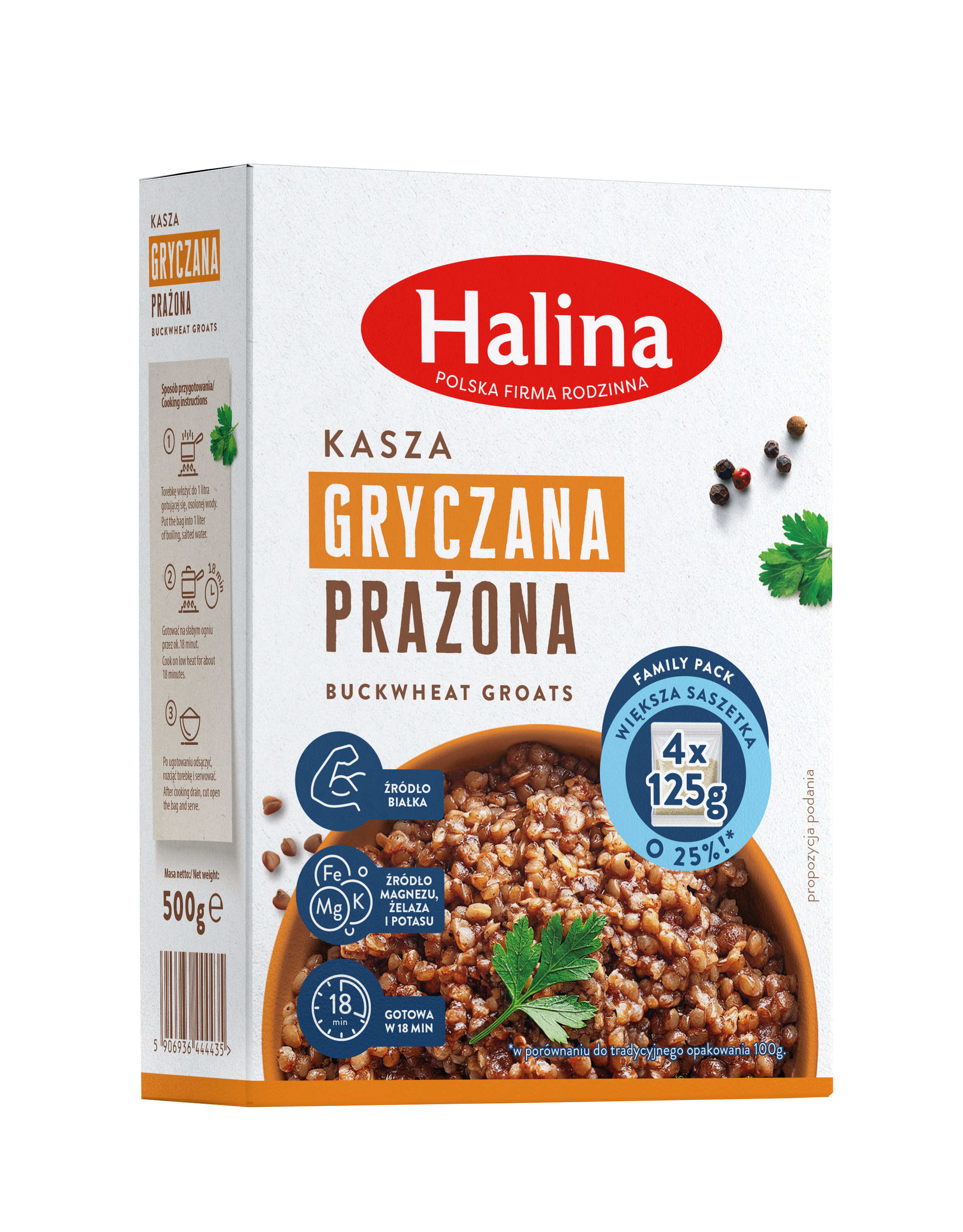 Halina G Inka HALINA Kasza gryczana prażona (4x125g) 500 g - Frisco.pl