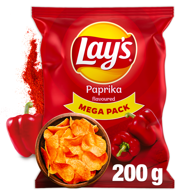 Lay's Paprykowe chipsy ziemniaczane Mega Pack 200g - Frisco.pl