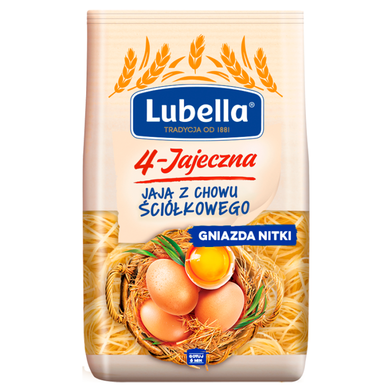 LUBELLA Makaron gniazda nitki (4-jajeczny) 380 g - Frisco.pl