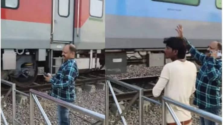 चलती ट्रेन में युवक ने हवा में उछाला पार्सल, यात्री का कैच और टाइमिंग देख दंग रह गए लोग; वीडियो वायरल