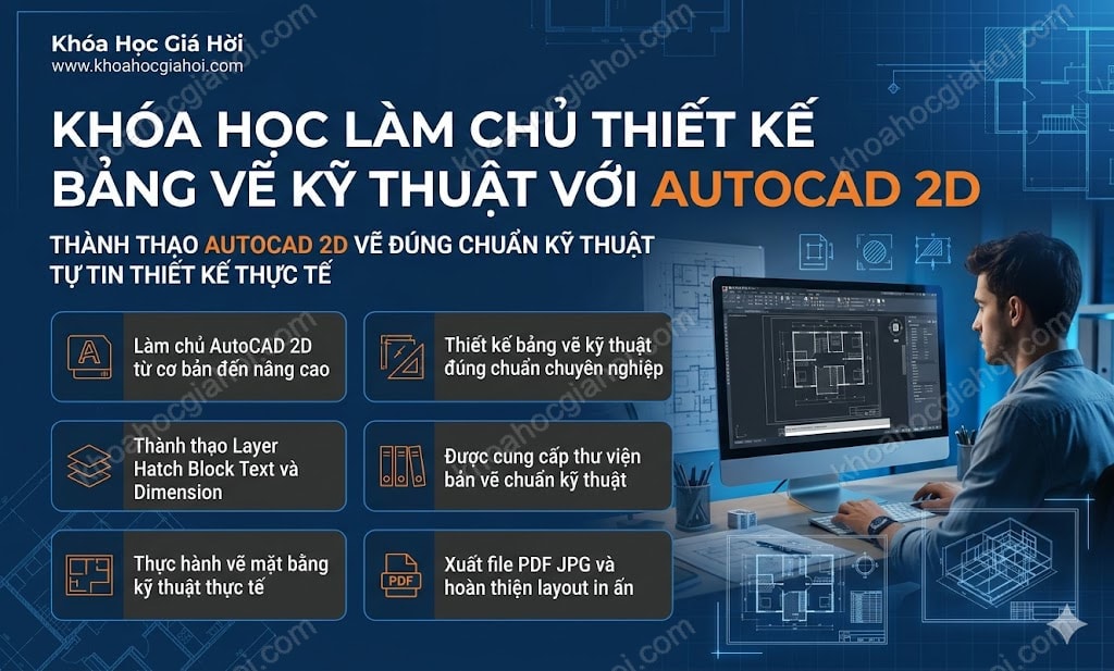 Khóa Học Làm Chủ Thiết Kế Bảng Vẽ Kỹ Thuật Với Autocad 2D