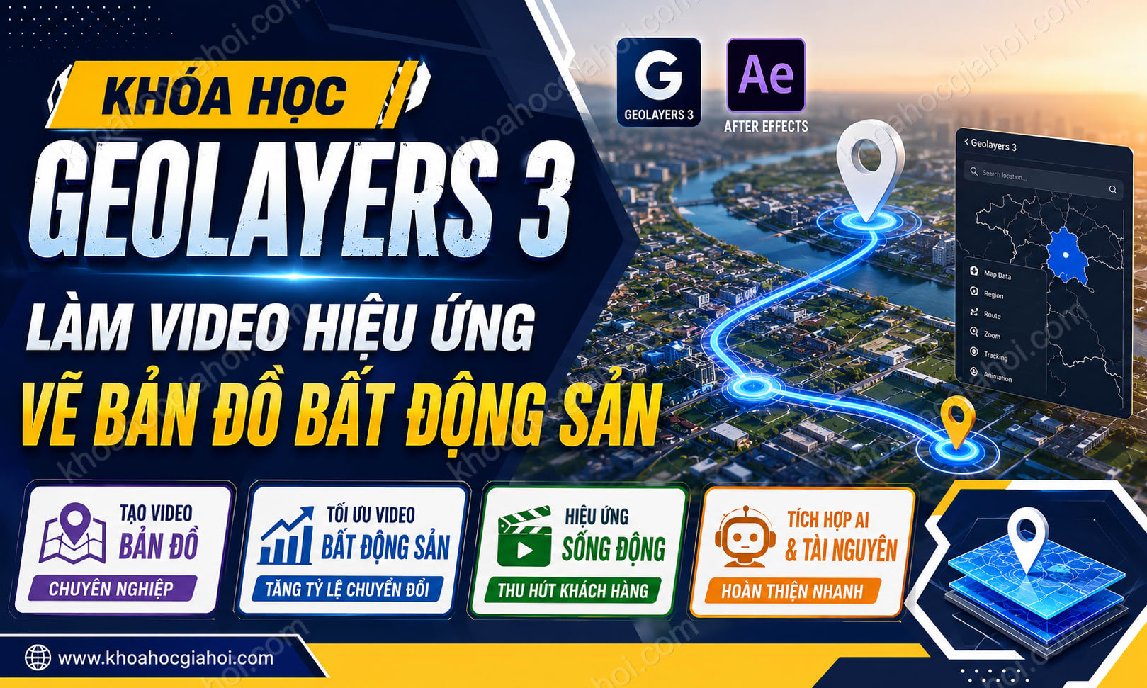 Khóa Học Geolayers 3 | Làm Video Hiệu Ứng Vẽ Bản Đồ Bất Động Sản