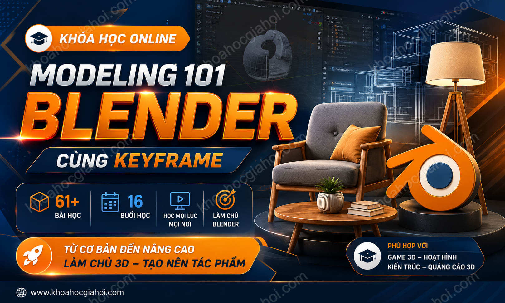 Khóa Học Modeling 101 Blender Online Cùng Keyframe
