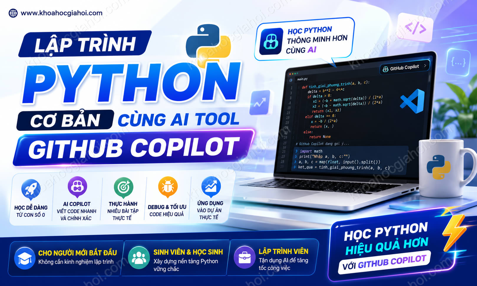 Khóa Học Lập Trình Python Cơ Bản Cùng AI Tool: Github Copilot