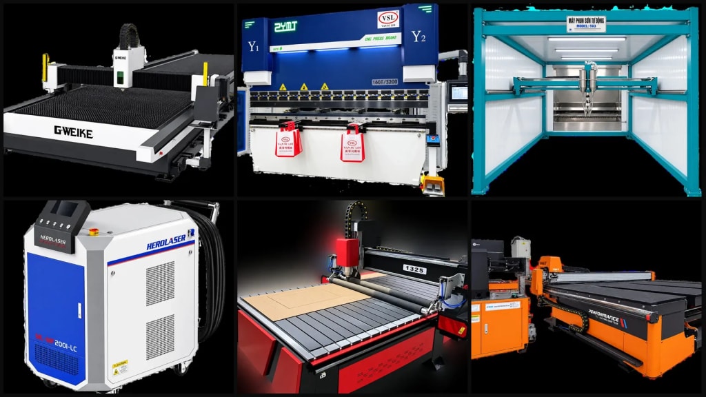 Hệ thống máy móc gia công tại xưởng Tiến Đoàn